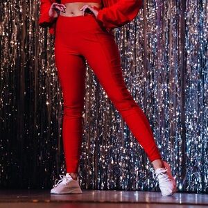 Rebel Athletic x Miss America Leggings in Crowned Red